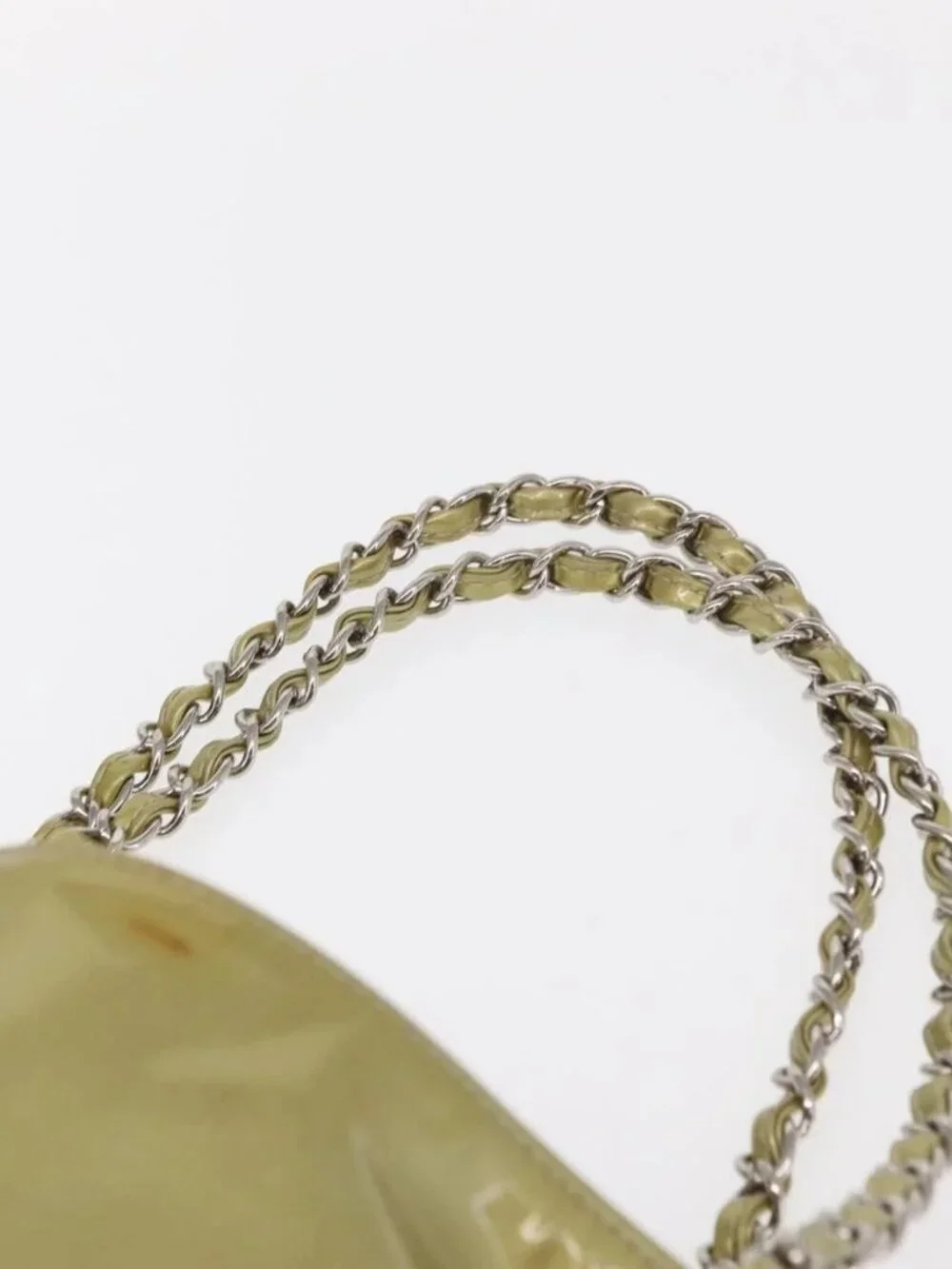 CHANEL COCO Mark Chain Shoulder Bag Patent leather Gold CC Auth 152287